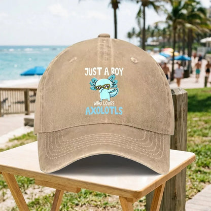 Funny Axolotl Vintage Washed Baseball Cap