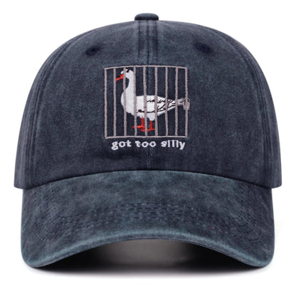 Got Too Silly Letter Washed Embroidered Soft Top Baseball Cap