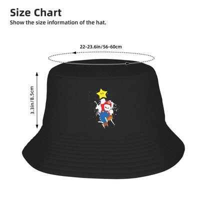 Street Super Marios Splattery Bucket Hat Unisex Packable Outdoor