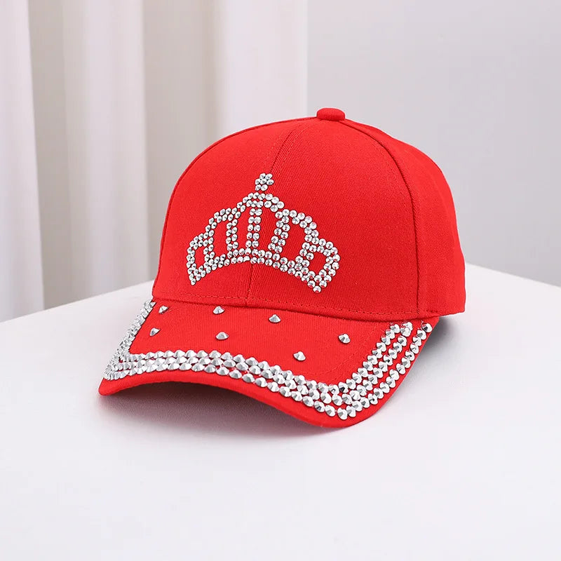 Men's and Women's New Summer Fashion Casual Hot Diamond Crown Cap Baseball Cap