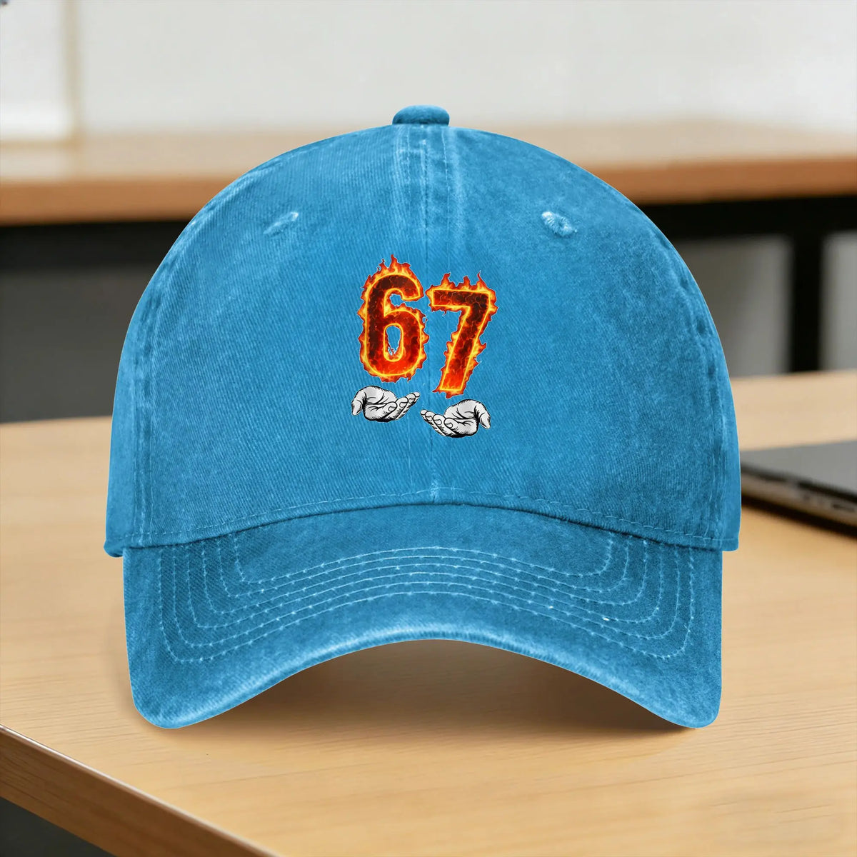 Baseball Cap Fire 6 7 Meme Six Seven 67 Hands Meme
