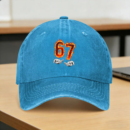 Baseball Cap Fire 6 7 Meme Six Seven 67 Hands Meme