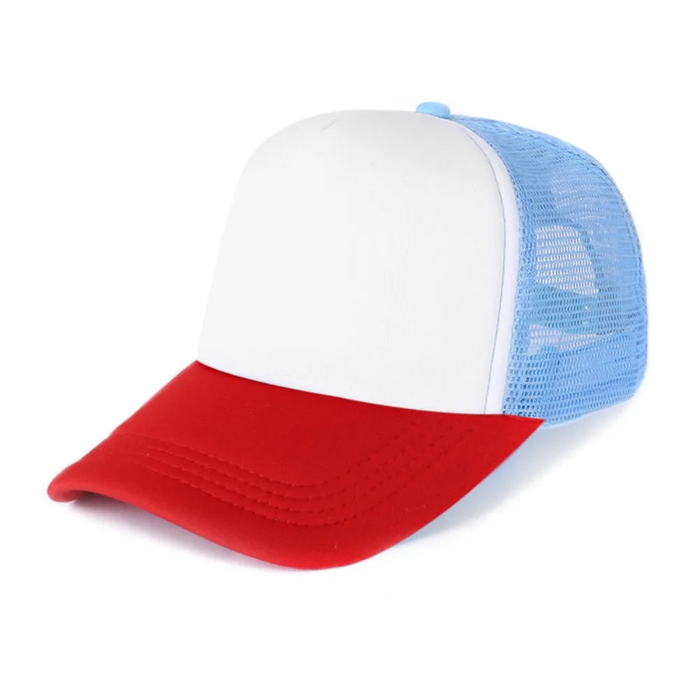 Unisex Spong Mesh Baseball Cap Wide Brim Breathable Peaked Cap