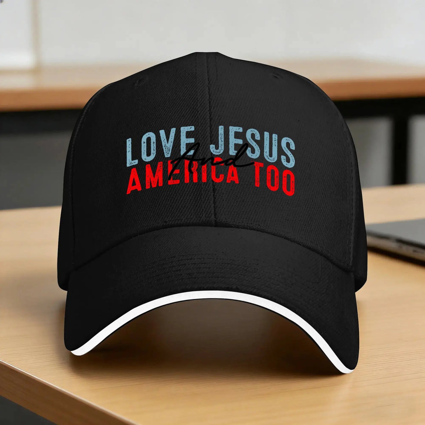 Loves Jesus and America Too Baseball Cap
