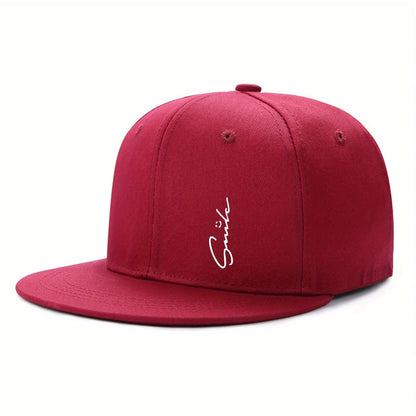 Lettered Smiley Face Print Stylish Baseball Cap For Men And Women
