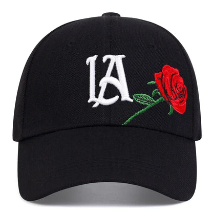 Unisex Rose Letter Embroidery Baseball Caps