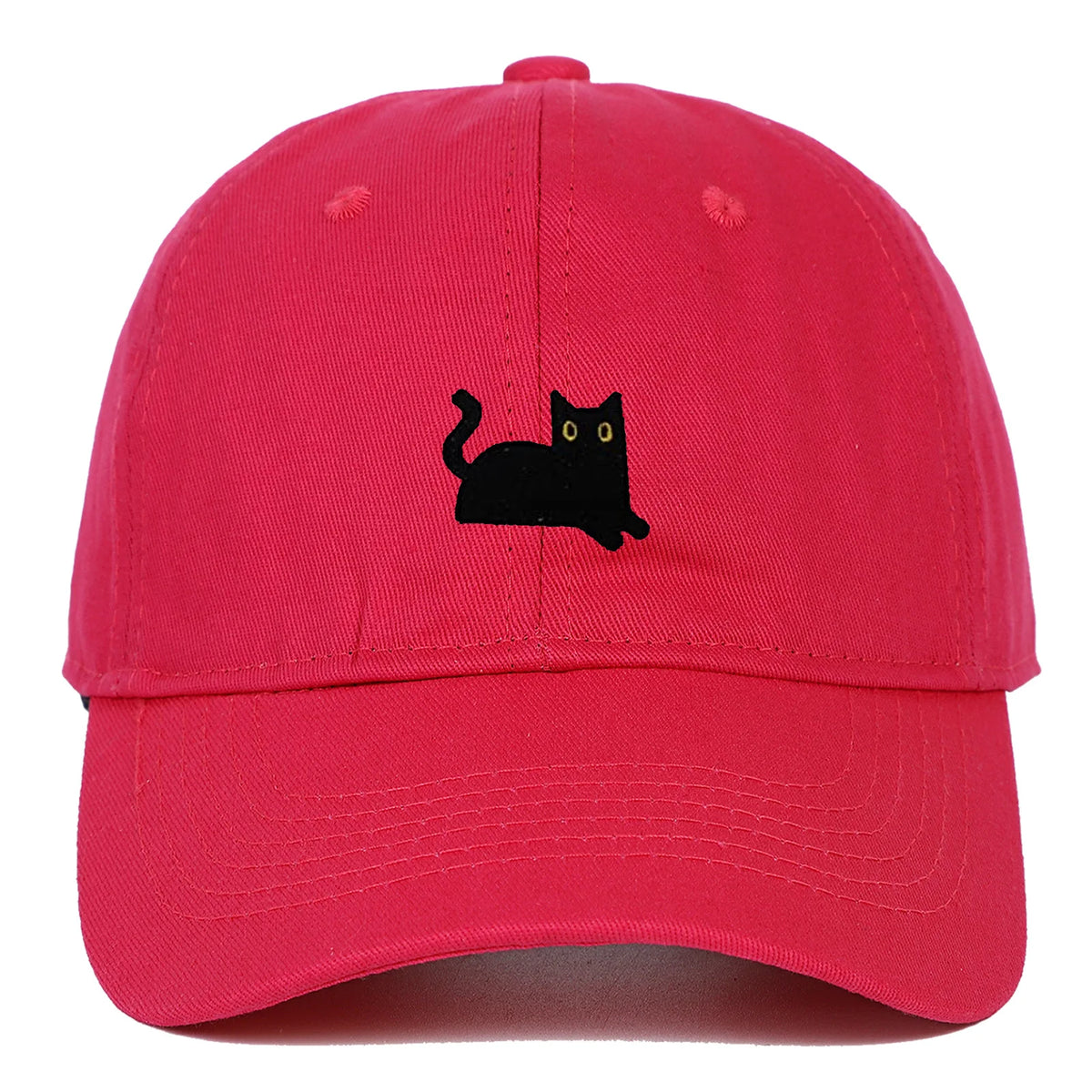 New Cute Cat Embroidery Soft Top Baseball Cap