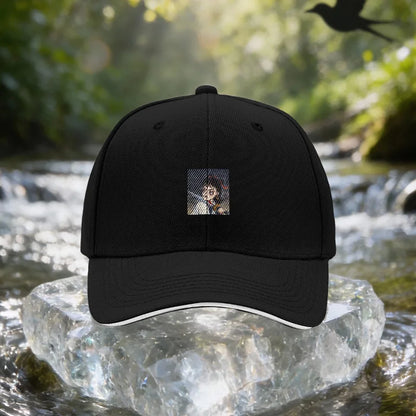 Hand-Painted Ancient Style Woman Holding Sword Portrait Sandwich Baseball Cap
