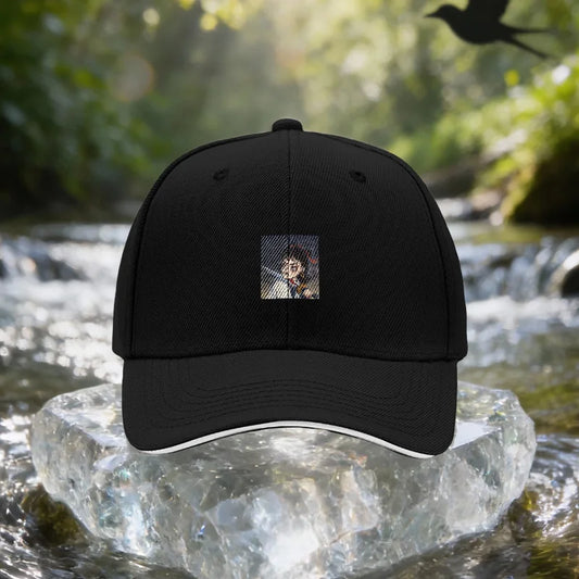 Hand-Painted Ancient Style Woman Holding Sword Portrait Sandwich Baseball Cap
