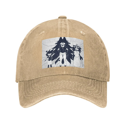 FPE Miss Circle Doodle Cartoon Game Denim Cap Casual Baseball Caps