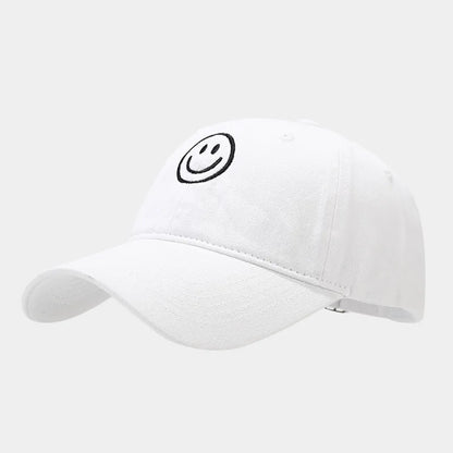 Washed Cotton Baseball Caps Women Men Soft Snapback Hat Outdoor Sport Trucker Gorras Smile Face