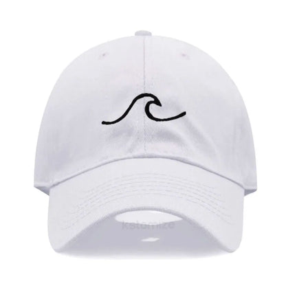 Men's Baseball Cap Women's Washed Cotton Waves Embroidery Embroidery Sport Golf Caps For Man