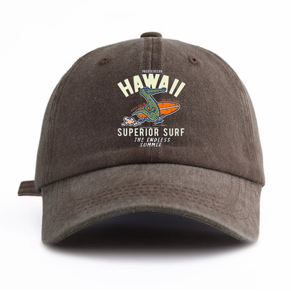 HAWAII Print Washed Baseball Cap