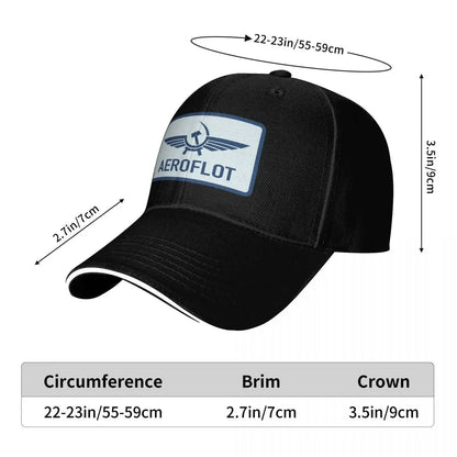 Unisex Baseball Hats Aeroflot Aviation Russe Pilote Aerospace Aviateur Baseball Caps