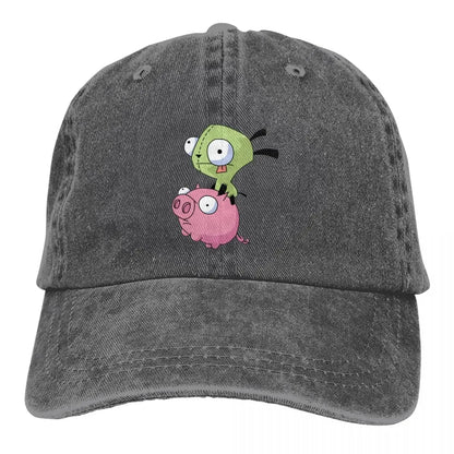 Gir Riding A Pig Invader Zim Merch Unisex Baseball Cap
