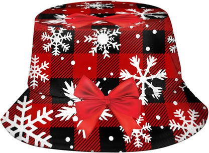 Christmas Bucket Hats Fashion Summer Sun Cap Packable