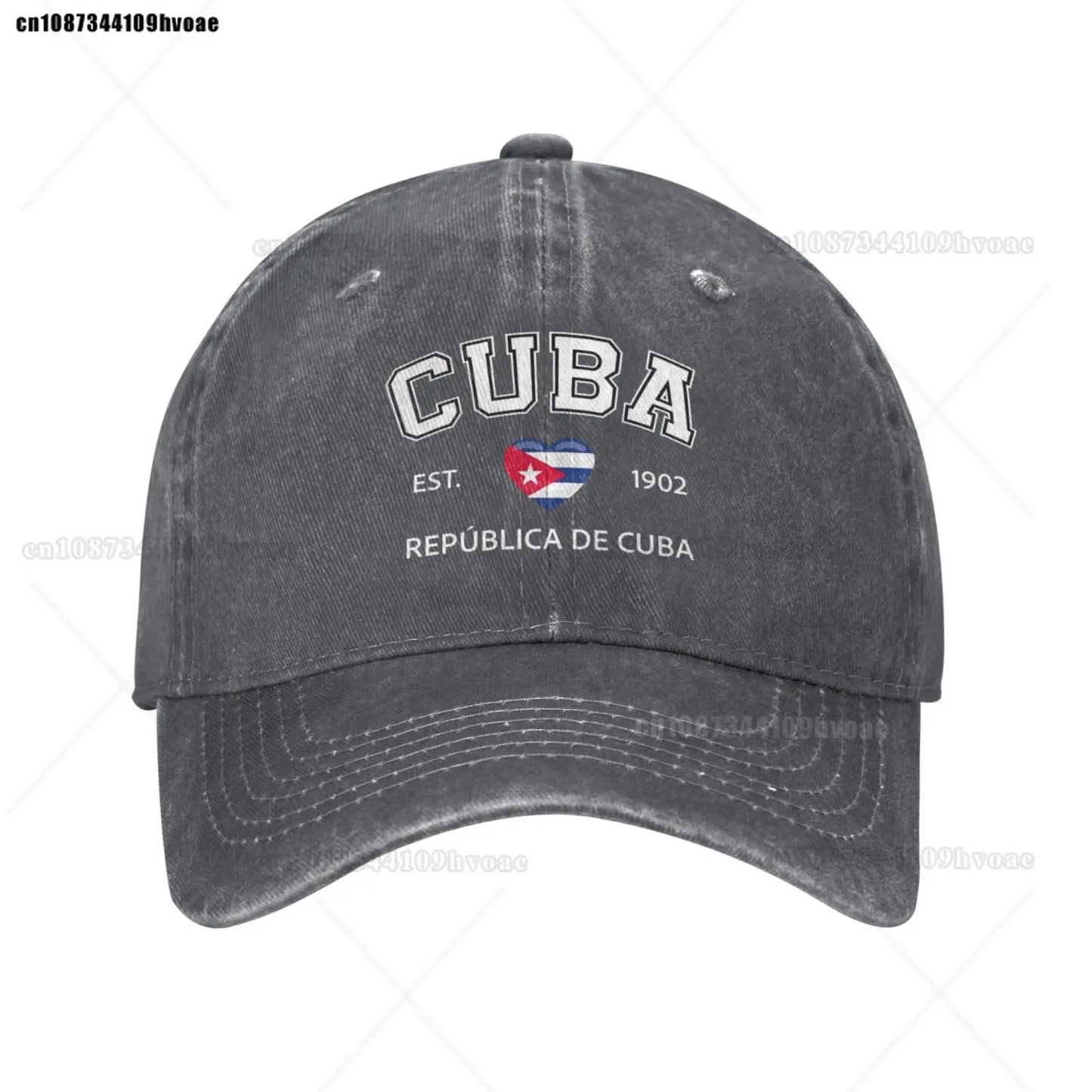 Cuba Baseball Cap EST.1902 La República De Cuba Denim Caps