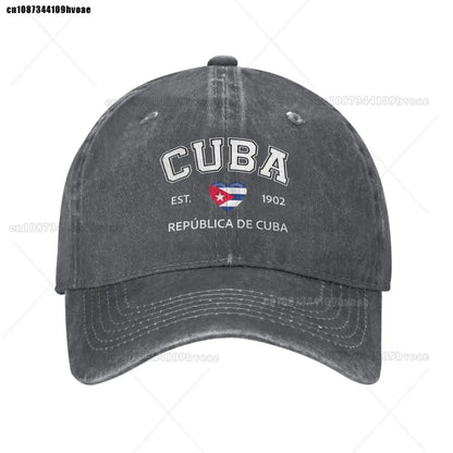 Cuba Baseball Cap EST.1902 La República De Cuba Denim Caps