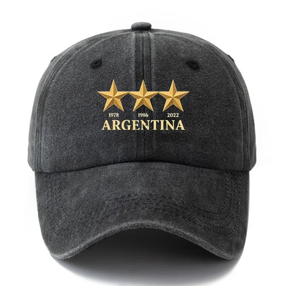 Baseball Cap Three Stars Representing ARGENTINA