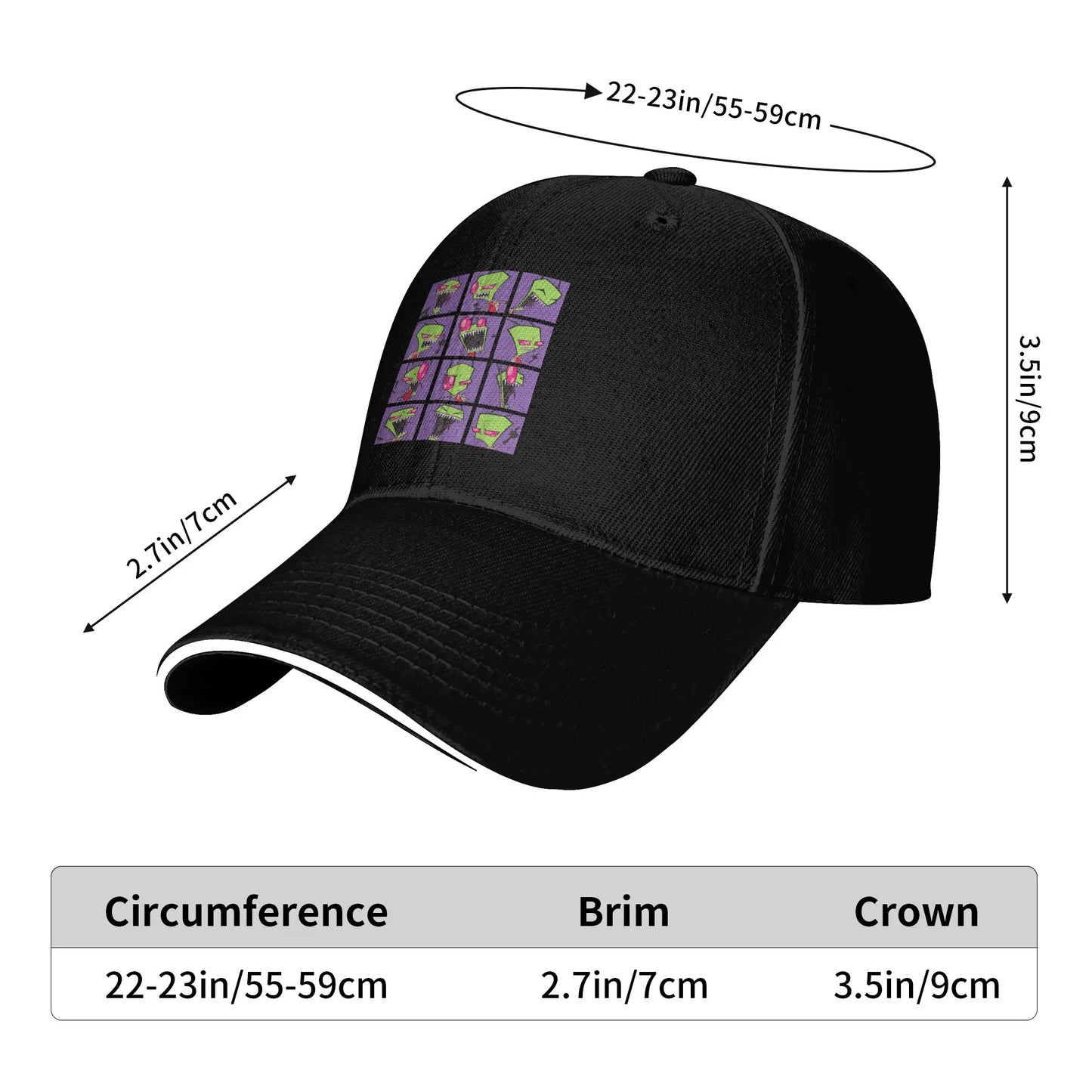 Invader Zim Mood Cartoon Baseball Cap