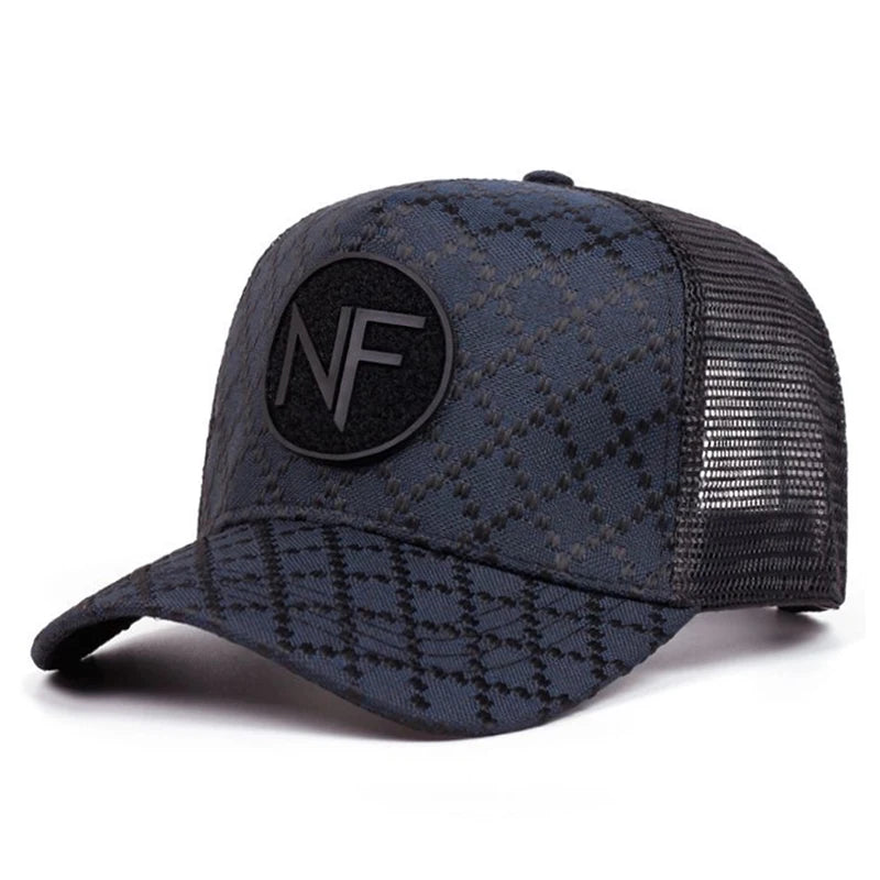New Fashionable Breathable Mesh Hat NF Plaid Embroidered Baseball Hat