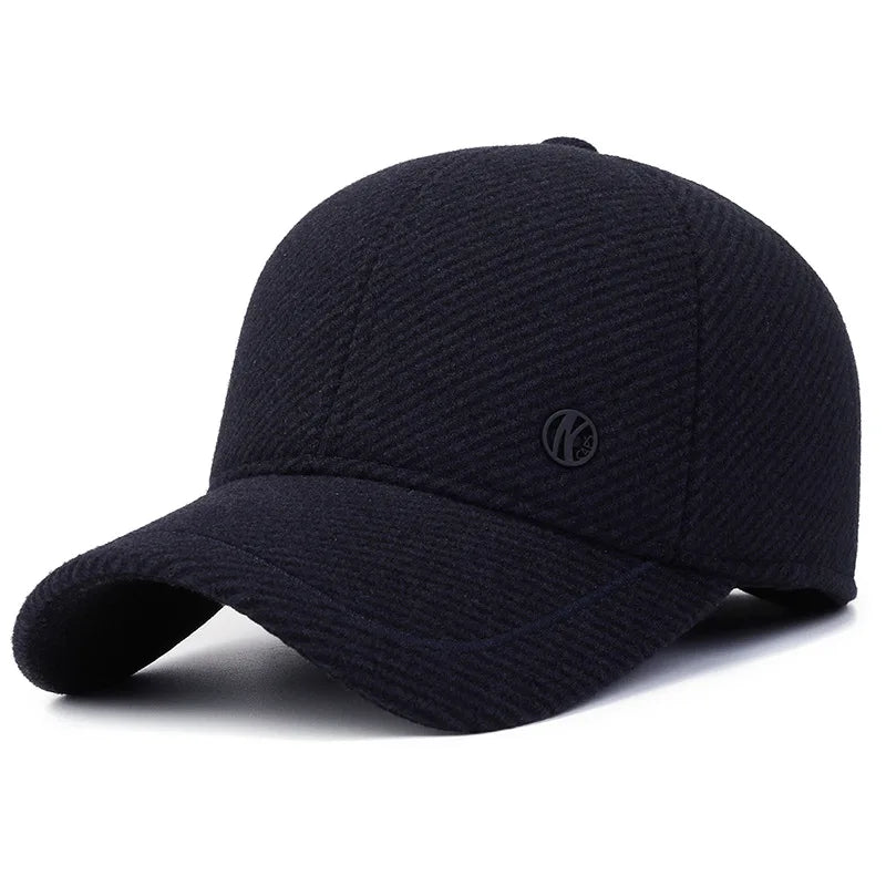Auturnn Thick Warm Men Winter Baseball Cap With Ear Flaps