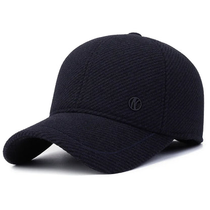 Auturnn Thick Warm Men Winter Baseball Cap With Ear Flaps