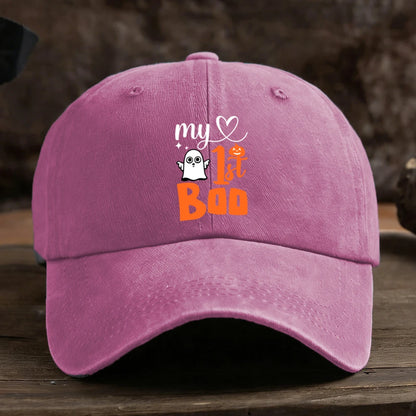 Baseball Cap Ghost Pumpkin Heart Graphic