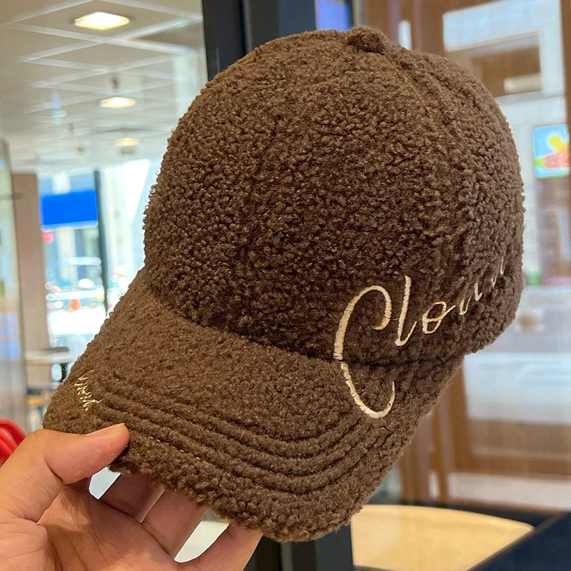 Autumn Winter Embroidery Letter Baseball Cap Cold Proof