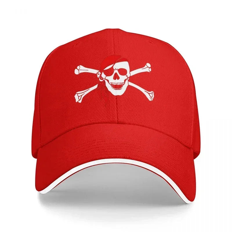 New Pirate Skull And Crossbones Design Black Baseball Cap