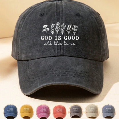 Women Outdoor Baseball Hat with Flower Letter Print
