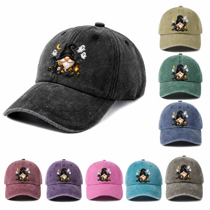Vintage Washed Witch Gnome Ghost Graphic Baseball Cap
