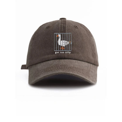 Baseball Cap Unisex Goose Cage Print Hat Got Too Silly Letter Graphic