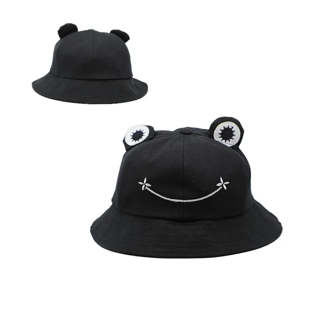 Cute Breathable Frog Bucket Hats Parent-Child with Big Eyes Sun Shading Caps