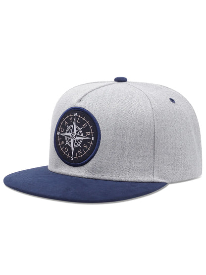 Handsome Street Photography Compass Labeling Pattern Versatile Casual Sports Couple's Simple Snapback Hat