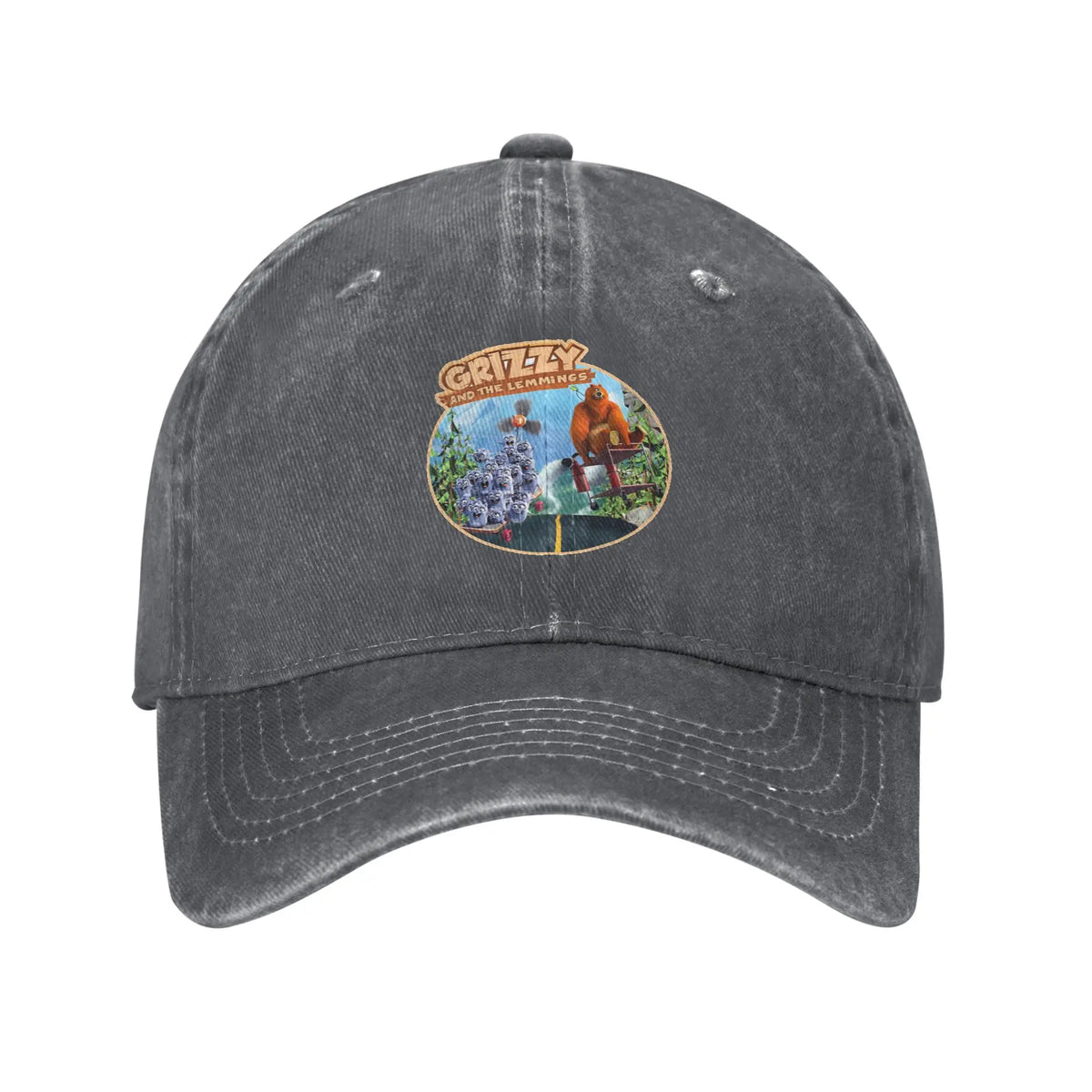 Grizzy And The Lemmings Denim Cap Casual Baseball Hats