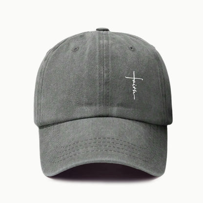 Retro Washed Water-Resistant Universal Cross-Print Baseball Cap