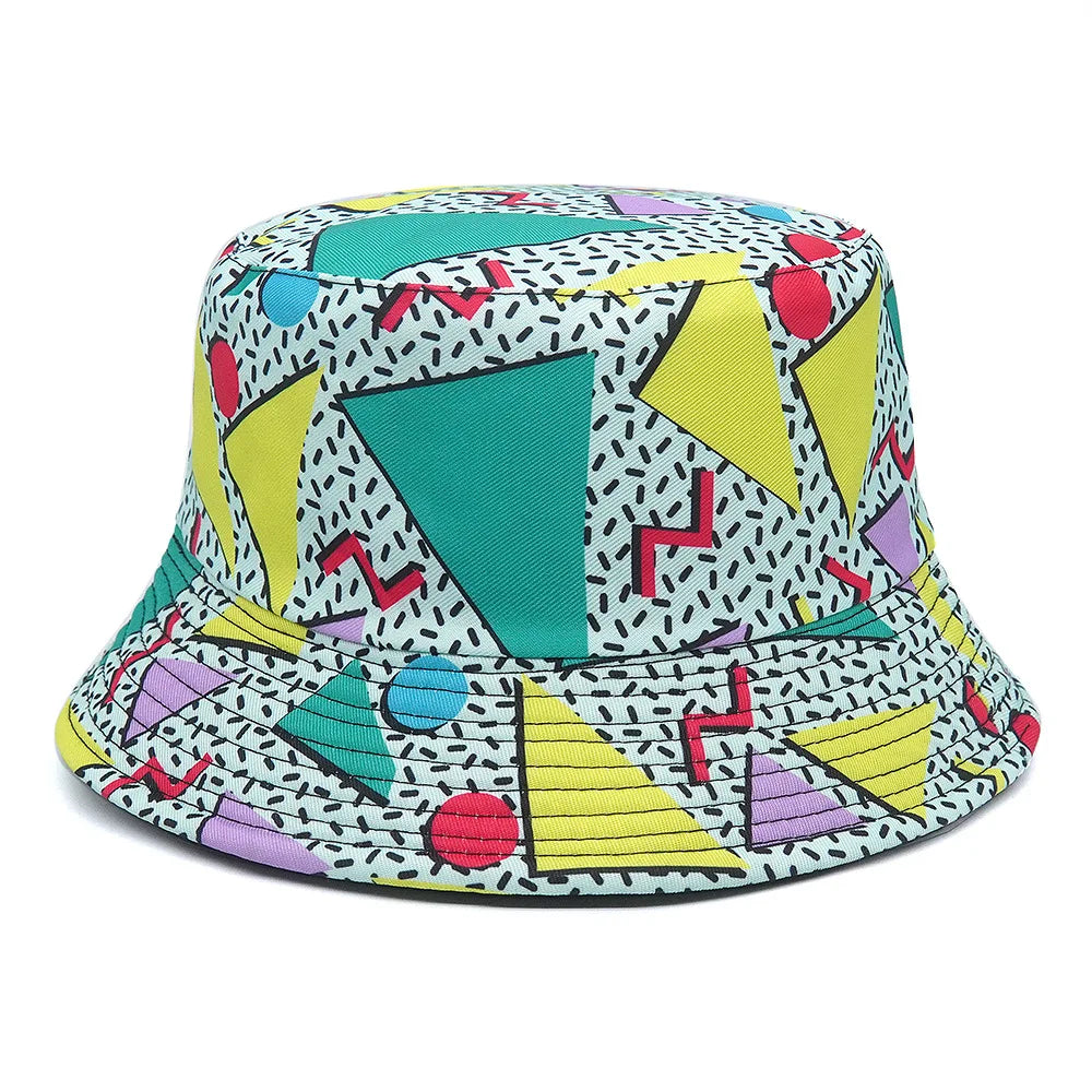 Panama Bucket Hats Animal Letter Print Fisherman Hat For Women Men