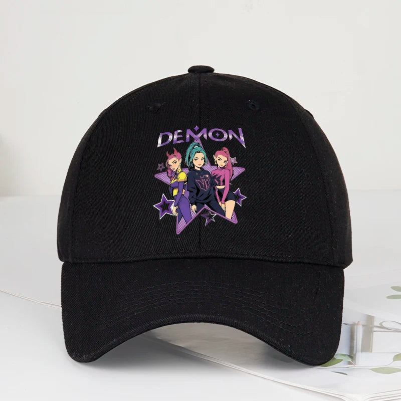 Demon Girl Group Cartoon Print Baseball Cap
