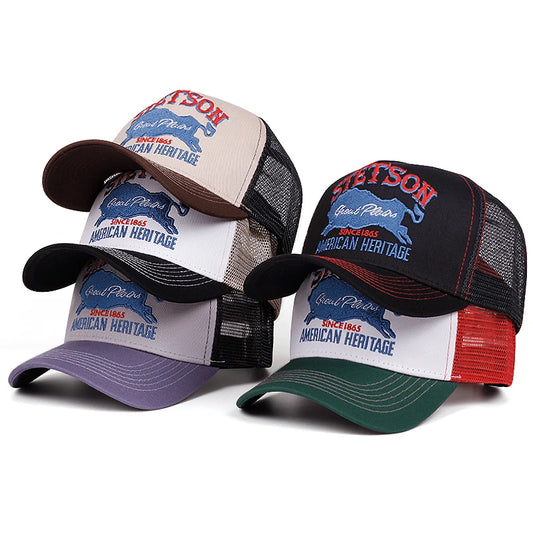 Personalized New Baseball Hat STETSON Red Bear Breathable Mesh Hat