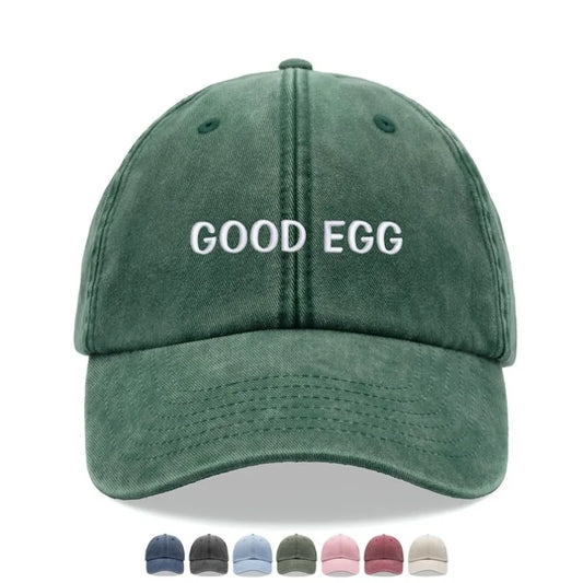 "Good Egg" Baseball Cap Vintage Washed Unisex Dad Hat