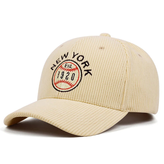 New York Corduroy Embroidered Baseball Caps