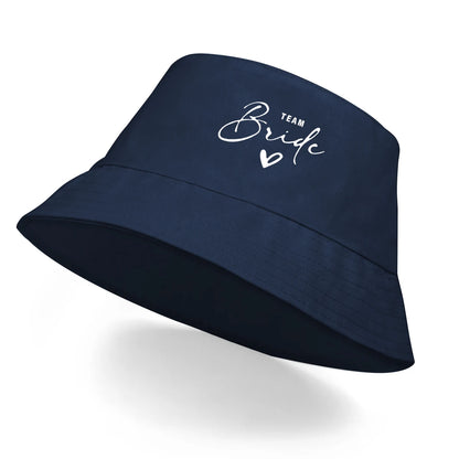Bucket Hat With White "TEAM Bride" Printed Fisherman Cap