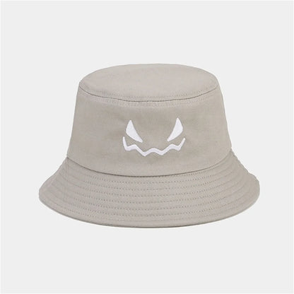 Halloween Pumpkin Embroidery Bucket Hat Double Sides