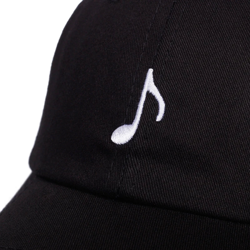 Fashion Cotton Baseball Cap Hip-Hop Hat Musical Note Embroidery Wild Golf Caps