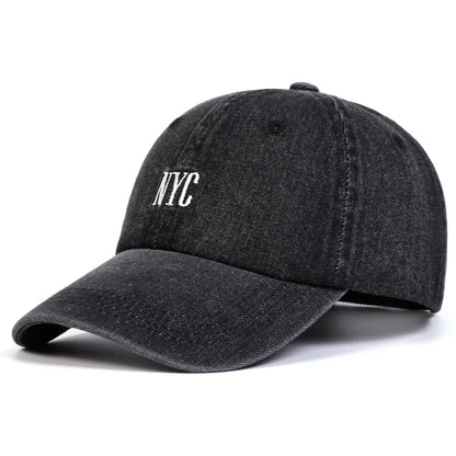 Unisex NYC Embroidery Denim Baseball Caps