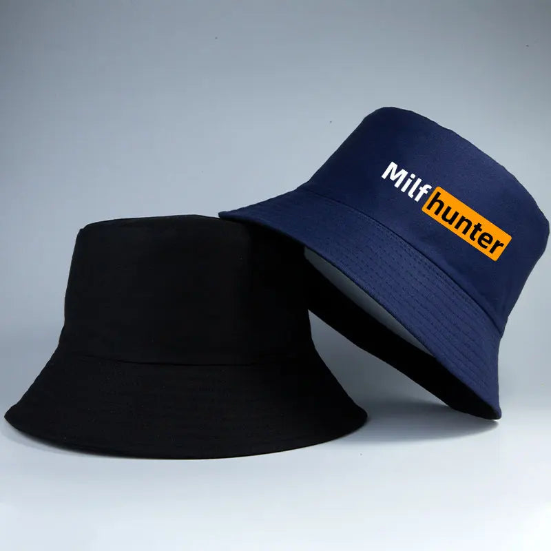 MILF Hunter Reversible Bucket Hat Adult Funny Streetwear Hip Hop Cap