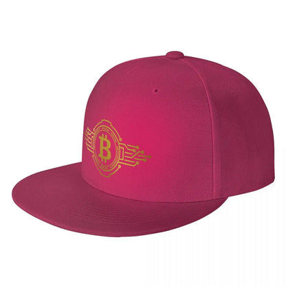 Bitcoin Crypto Currency Traders Gold Coin Snapback Cap Panama Hat