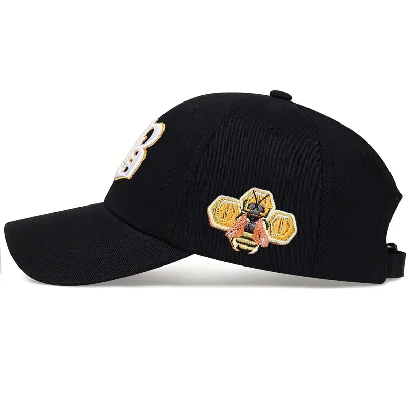 Unisex Letter Bee Embroidery Baseball Cap