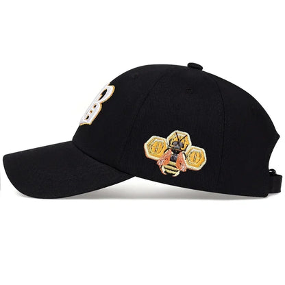 Unisex Letter Bee Embroidery Baseball Cap
